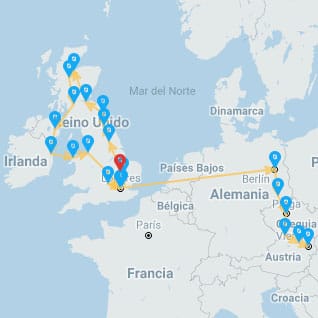 Inglaterra, Escocia e Irlanda y Capitales imperiales con avión